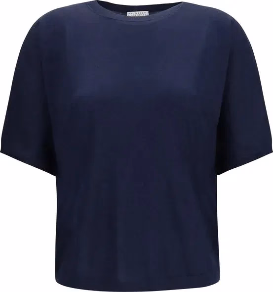 Brunello Cucinelli Blue Cashmere Sleeveles Sweater