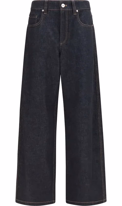Brunello Cucinelli Blue Cotton Straight-Leg Jeans