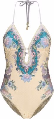 Beige Polyamide One-Piece Swimsuit