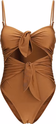 Beige Polyamide One-Piece Swimsuit