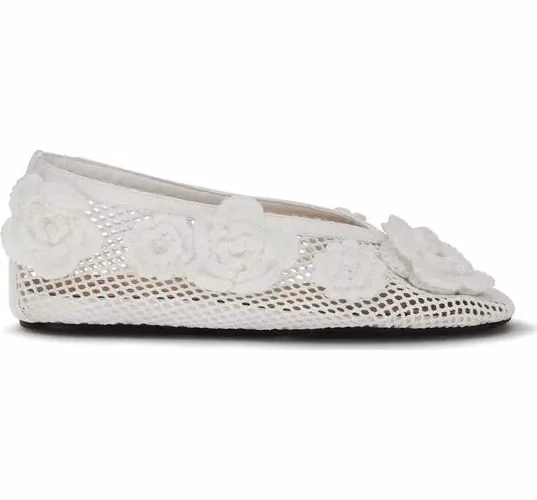 Ganni White Polyethylene Ballet Flats
