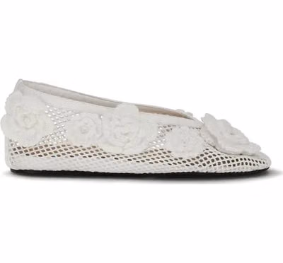 White Polyethylene Ballet Flats