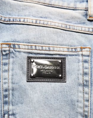 Blue Washed Mid Waist Straight Men Denim Jeans