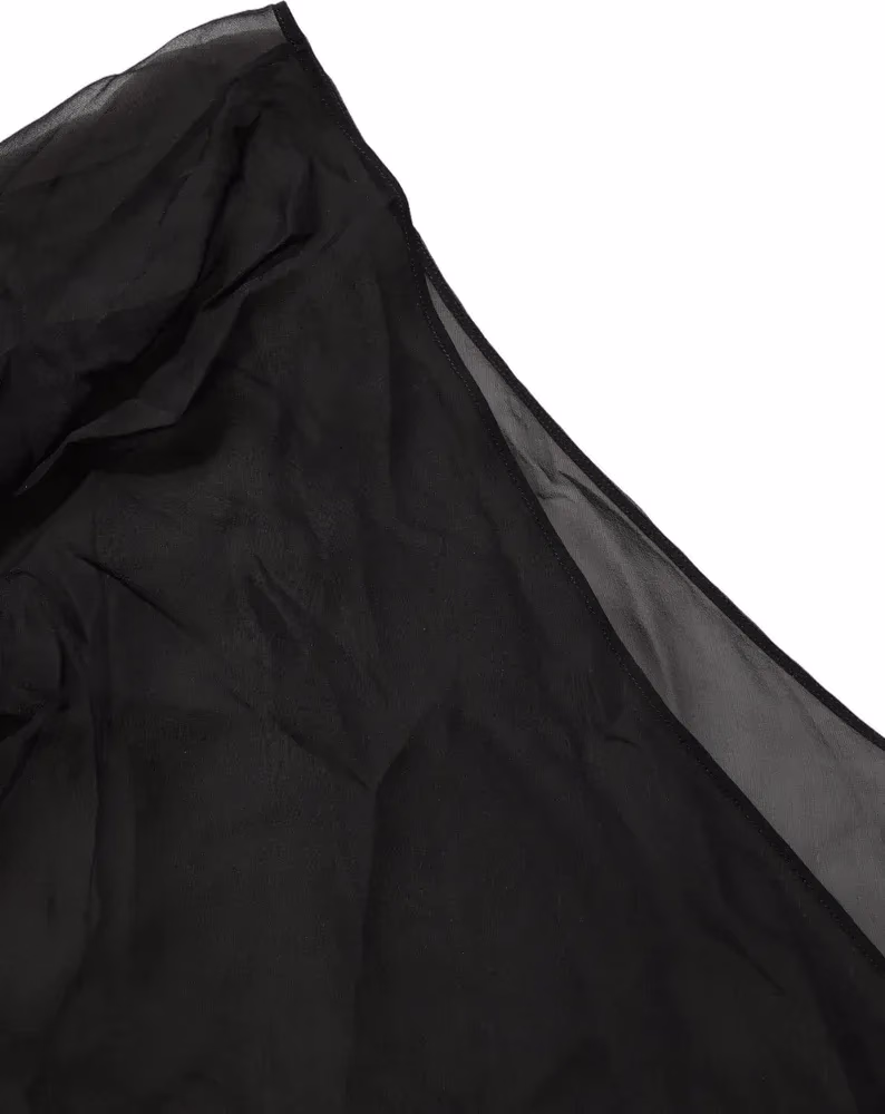 Dolce & Gabbana Black Wrap Sheer Chiffon One Shoulder Top
