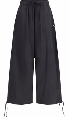 Black Polyester Casual Pants