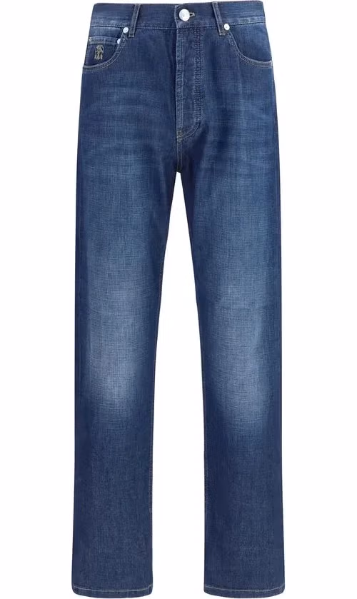 Brunello Cucinelli Blue Cotton Jeans Denim