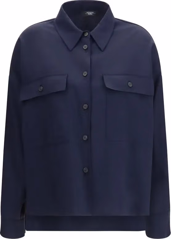 Max Mara Blue Wool Oves Aries Jacket