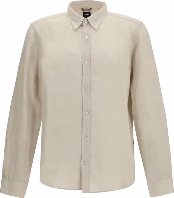 Hugo Boss Black Beige Linen Dress Shirt