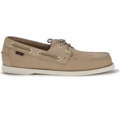 Beige Calf Leather Bos Taurus Slip-On Loafers