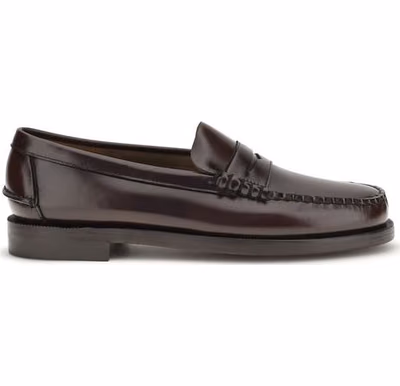 Brown Calf Leather Bos Taurus Slip-On Loafers