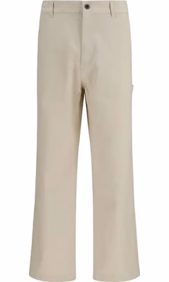 Beige Cotton Casual Pants