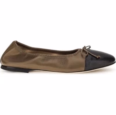 Brown Calf Leather Bos Taurus Ballet Flats