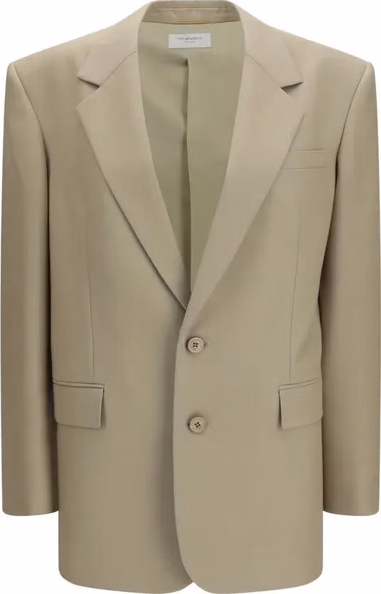 Saint Laurent Beige Wool Oves Aries Blazer