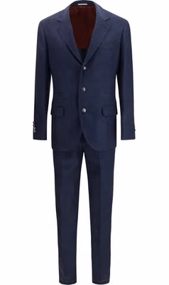 Blue Wool Oves Aries Two-Piece Suit