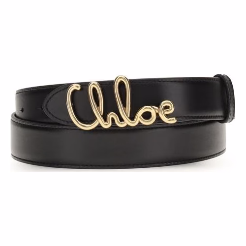 Chloé Black Calf Leather Bos Taurus Belt