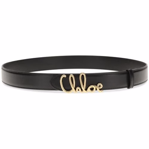 Chloé Black Calf Leather Bos Taurus Belt