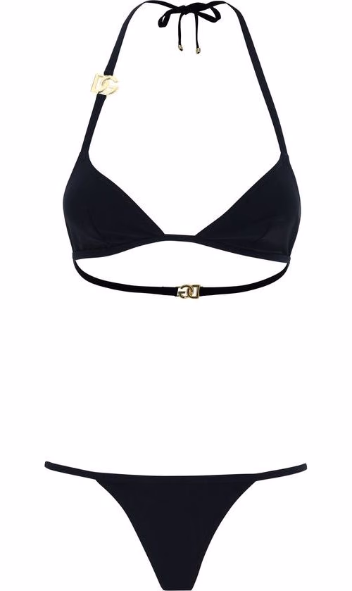 Dolce & Gabbana Black Nylon Bikini