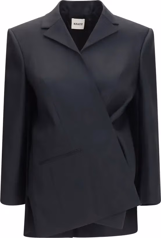 Khaite Black Wool Oves Aries Full-Length Jacket