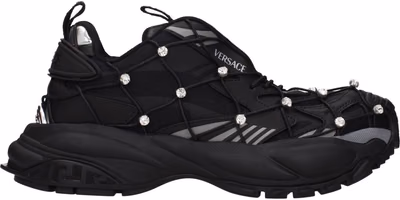 Black Fabric Chunky Sneakers