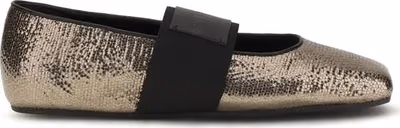 Gold Calf Leather Bos Taurus Ballet Flats