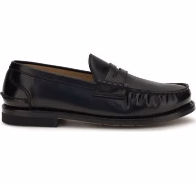 Black Calf Leather Bos Taurus Slip-On Loafers