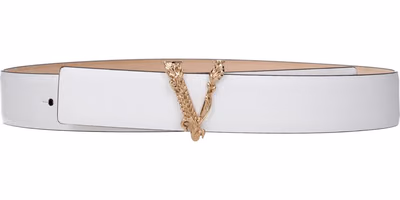 White Leather Regular Belt