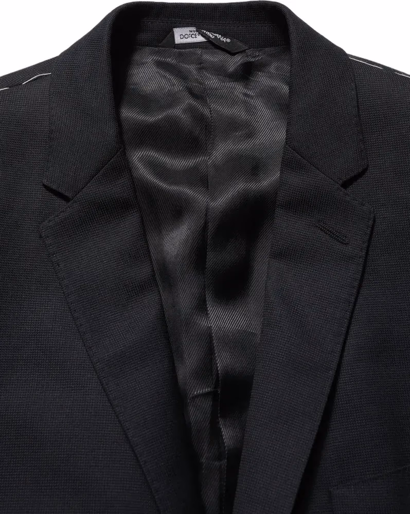 Dolce & Gabbana Black Wool Single Breasted Blazer Jacket