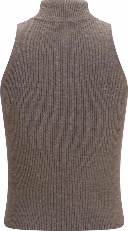 Brunello Cucinelli Brown Cashmere Sleeveles Sweater
