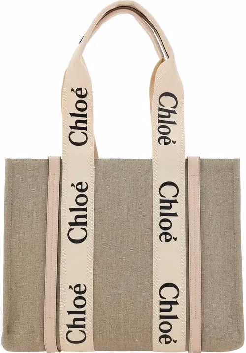 Chloé Beige Linen Handbag