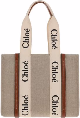 Beige Linen Handbag