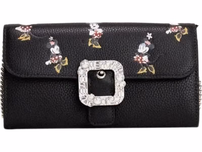 Kate Spade X Disney Black Leather Minnie Mouse Wallet Crossbody Bag
