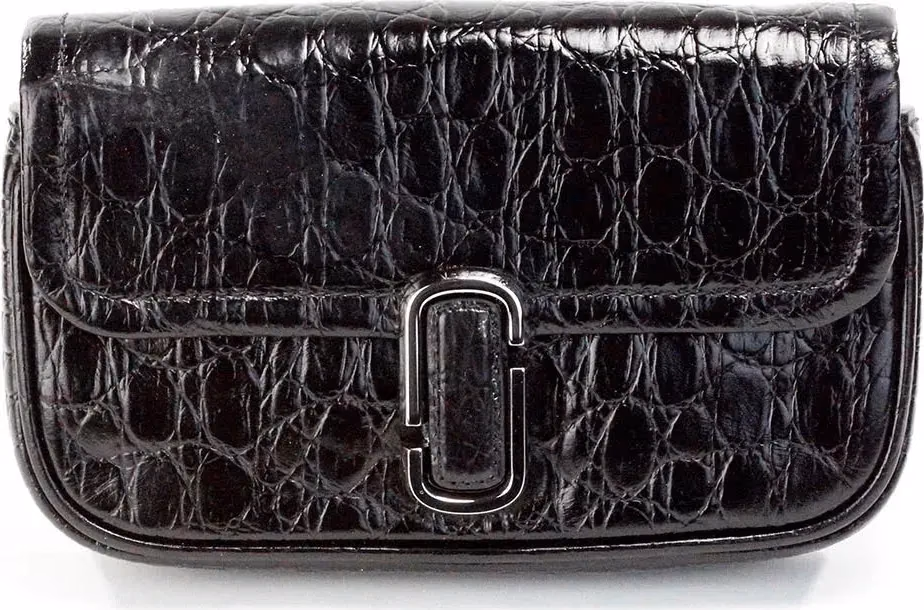 Marc Jacobs Marc Jacobs The Mini Shoulder Bag Black Embossed Leather Crossbody Bag