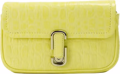 Marc Jacobs The Mini Shoulder Bag Yellow Embossed Leather Crossbody Bag