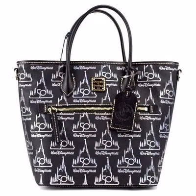 Dooney & Bourke Black Walt Disney World 50th Anniversary Leather Tote Bag