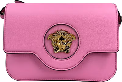 Versace La Medusa Pink Leather Shoulder Crossbody Bag Purse