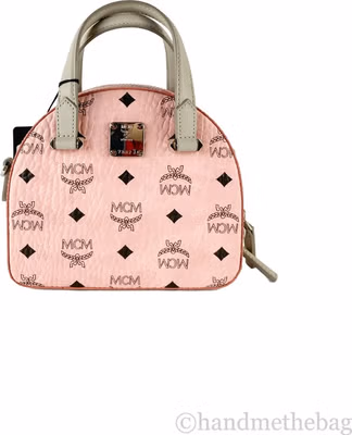 MCM Signature Half Moon Top Handle Crossbody Bag