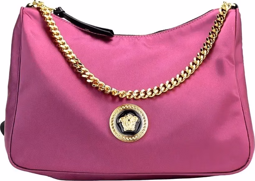 Versace Versace Small Dahlia Nylon Fabric Medusa Pendant Crossbody Shoulder Purse Bag