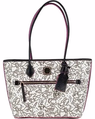 Dooney & Bourke Disney Medium Minnie Mouse Line Art Coated Cotton Tote Handbag