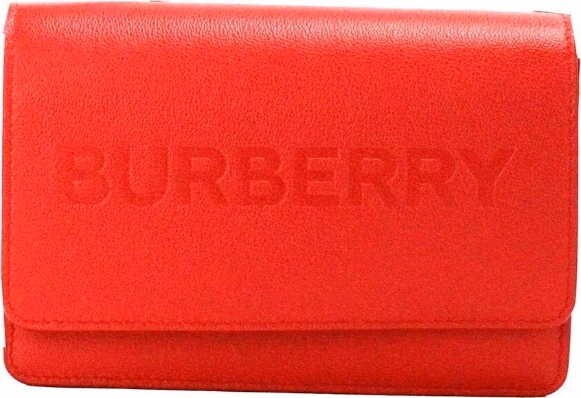 Burberry Burberry Hampshire Small Red Embossed Logo Smooth Leather Crossbody Bag