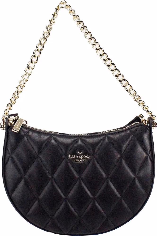 Kate Spade Kate Spade Carey Small Black Quilted Leather Zip Top Crossbody Bag