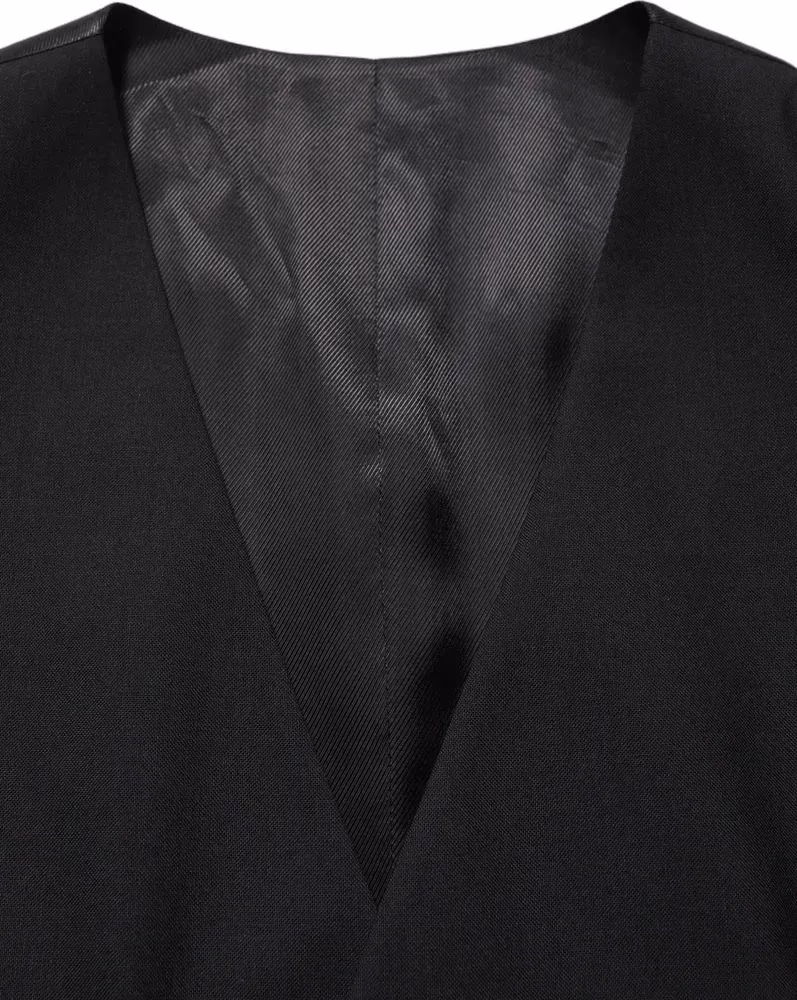 Dolce & Gabbana Black Wool Single Breasted Waistcoat Vest