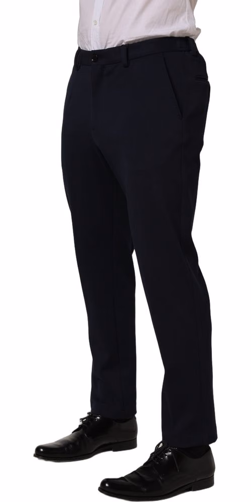 Dolce & Gabbana Black Cotton Tapered Leg Dress Trouser Pants