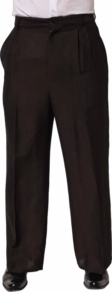 Dolce & Gabbana Brown Linen Straight Men Dress Trouser Pants