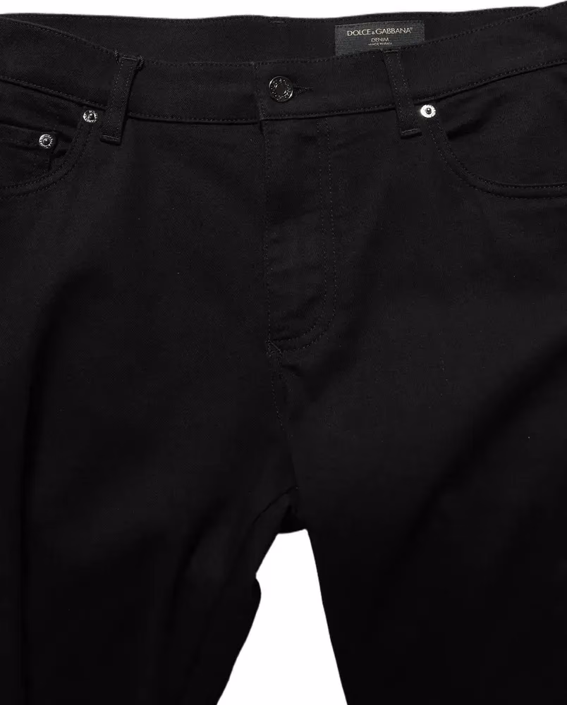 Dolce & Gabbana Black Cotton Stretch Skinny Men Denim Jeans