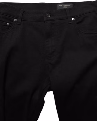Black Cotton Stretch Skinny Men Denim Jeans