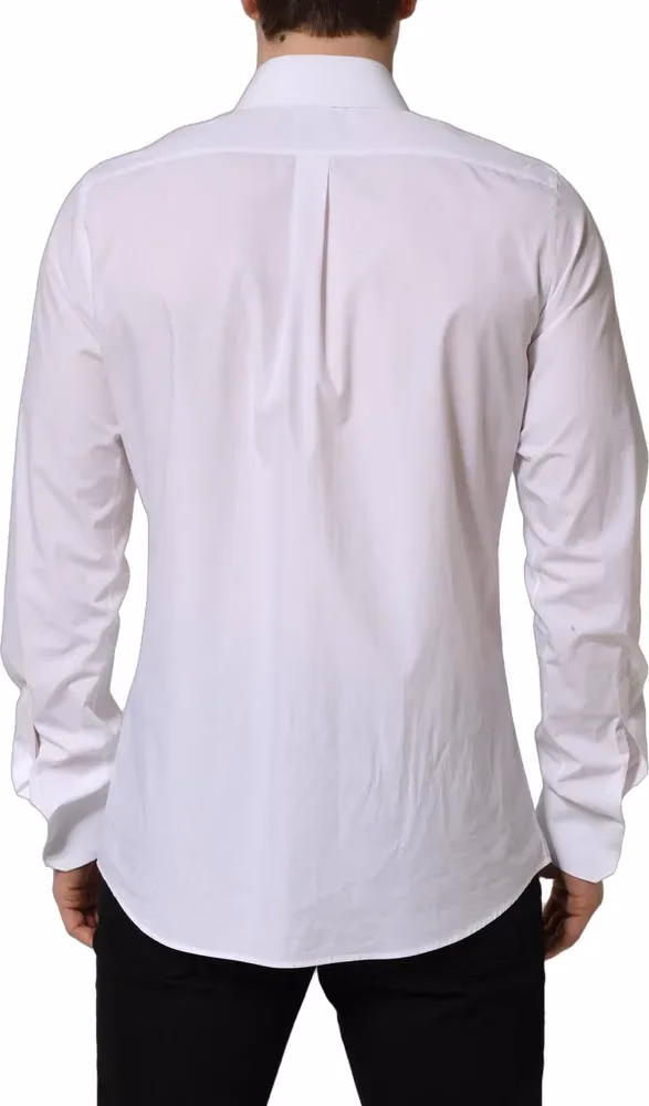 Dolce & Gabbana White MARTINI Long Sleeves Men Dress Shirt