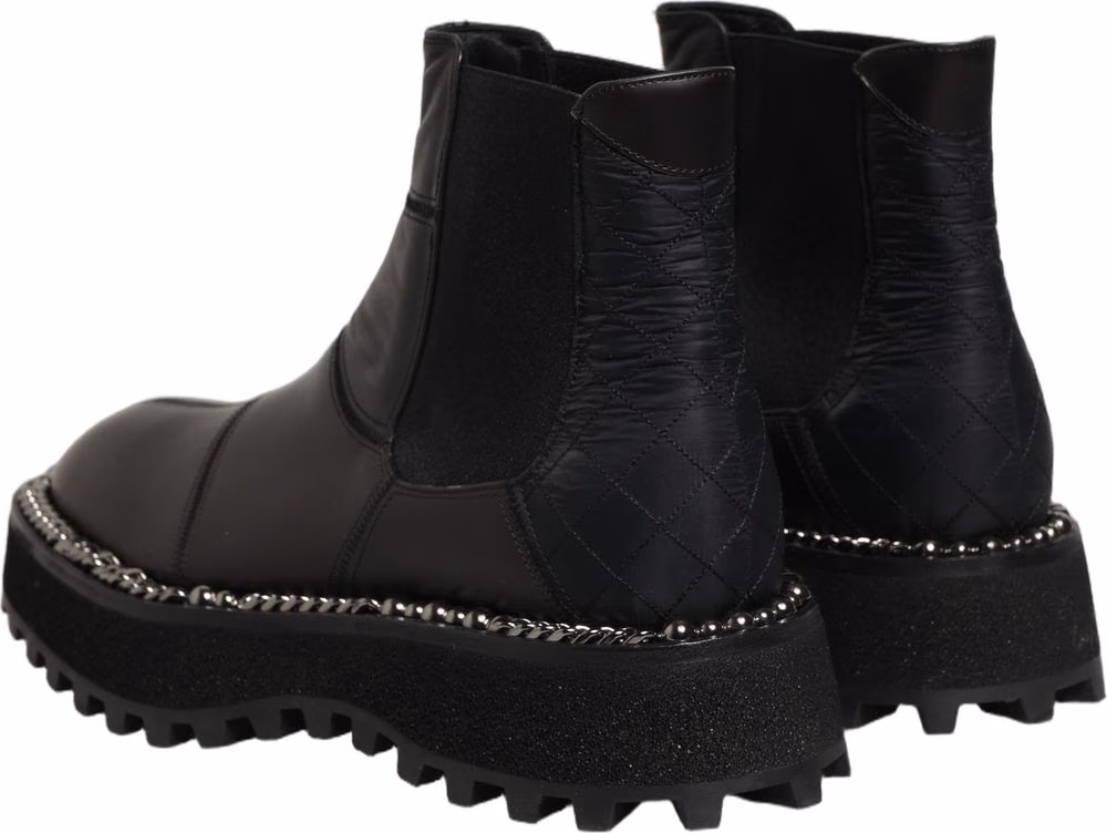 Dolce & Gabbana Black Chelsea Boots Leather Slip On Men Shoes