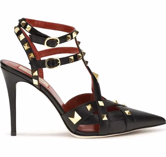 Valentino Garavani Black Goatskin High Heel Pumps