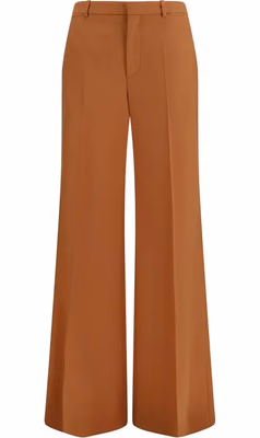 Orange Cotton Flared Pants