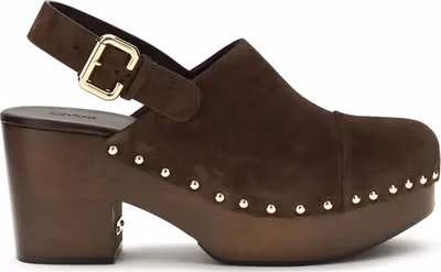 Brown Calf Leather Bos Taurus Clogs